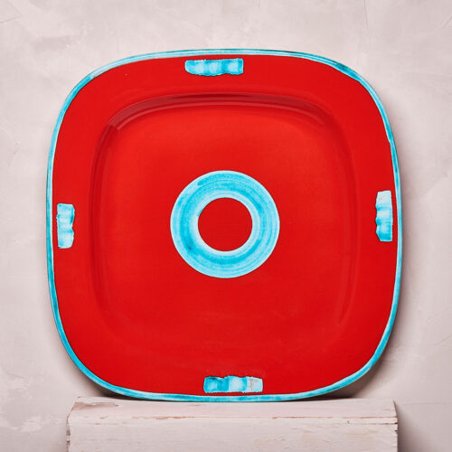 Red Circle Tray - 40 x 40 cm